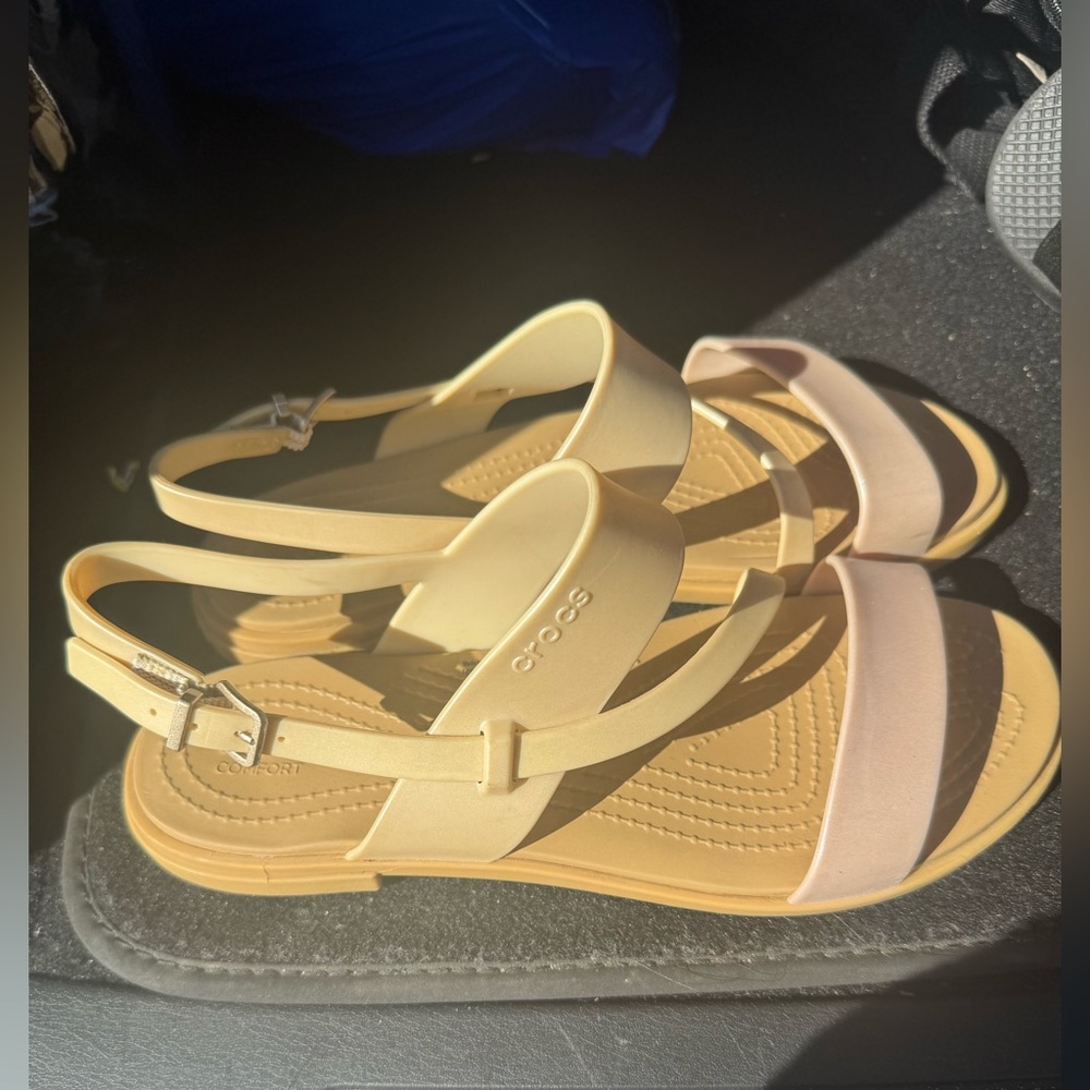 CROCS Women's Beige and Light Pink Sandals